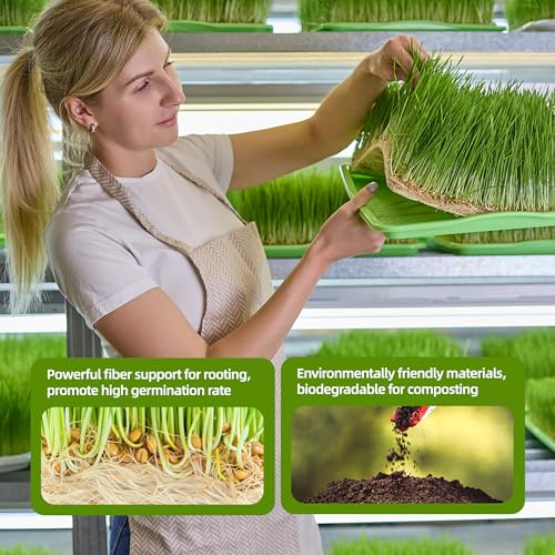 10 Pack Jute Grow Mat for Microgreens, 5" x 5" Hydroponic Grow Pads for Growing Tray Sprouting Trays Jute Fiber Seed Starter Planting for Micro Greens & Wheatgrass