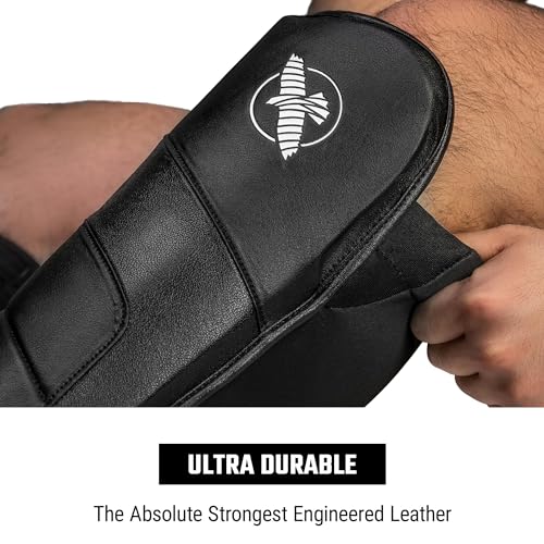 Hayabusa T3 Full-Back Shin Guards - color: Black, size: Medium