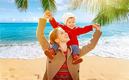 3x2m Sea Beach Backdrop Seaside Sand Beach Sea Wave Tropical Palm Leaf Photography Backdrops for Photo Shoots Holiday Party Adult Personal Portrait Photo Background Studio Props - size: 10x6.5ft