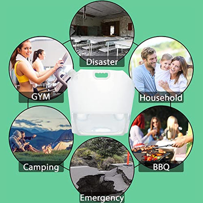 21 Gallons (8 pcs, 2.6 Gallons Each), Water Storage Containers, Foldable Water Bag, BPA-Free, Premium Collapsible Water Jug, and Water Containers, for Camping, Hiking, Emergency Water Storage