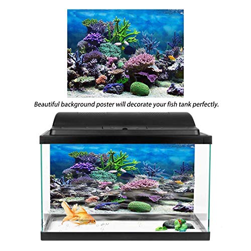 Zerodis PVC Adhesive Aquarium Fish Background Poster,Landscape Wallpaper Painting Sticker Underwater Decor(122 * 50cm)