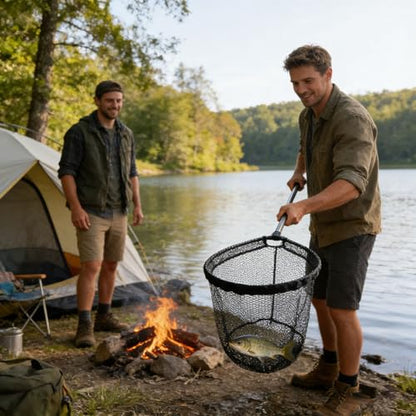 40-50cm Diameter Replacement Netting for Fishing, Heavy Duty Landing Net Head, Nylon Mesh Bag with A Diameter for Landing Nets, Fishing Accessories