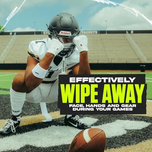 We Ball Sports Streamer Football Towel, Sports Towel with Hook and Loop Fastener to Clean Football Visor and Gloves (White) - color: White