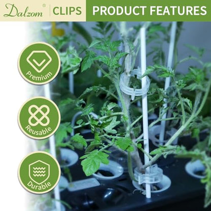 Dalzom® 300Pcs Tomato Clips, Plastic Trellis Clips Plant Support Clips, Plant Clips for Support, Grape Vine, Tomato Vine, Vegetables Plants, Garden Clips to Grow Upright Makes Plants Healthier (Green) - color: Green