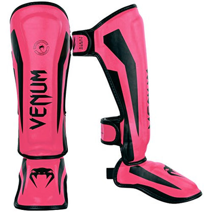 Venum Kids Elite Shinguards - color: Neo Pink, size: Medium: 6-8 Years
