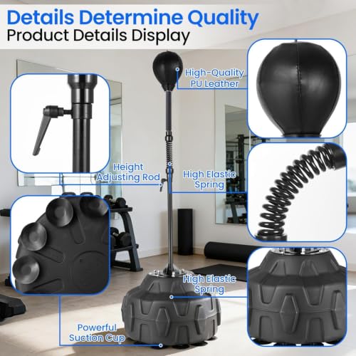 Reflex Bag Boxing Speed Bag with Stand, 57-73" Adjustable Height