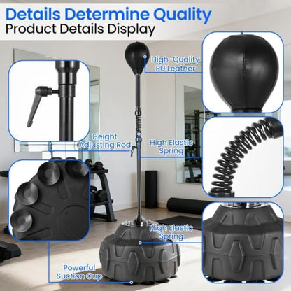 Reflex Bag Boxing Speed Bag with Stand, 57-73" Adjustable Height