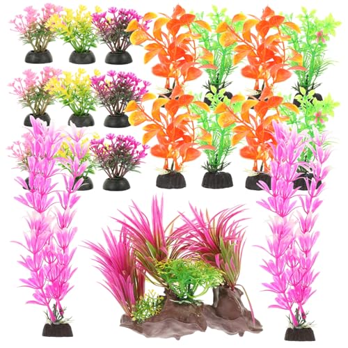 20pcs Artificial Aquarium Plants Simulation Water Grass Decor for Fish Tank Decoration Realistic Aquatic Ornaments for Home and Desktop Use