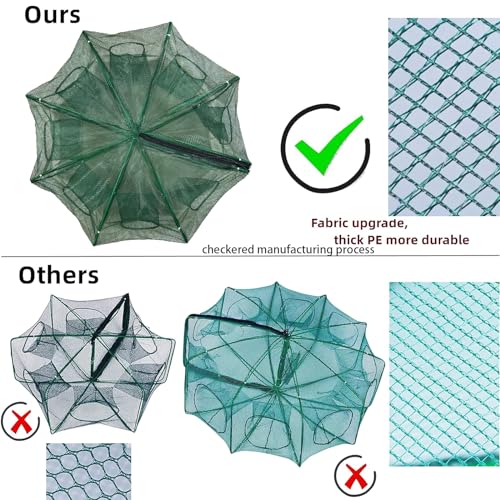 Collapsible Fishing Bait Minnow Trap - Durable Fish Trap Net for Minnow, Crab, Crayfish, Shrimp Fish Trap Net - Designed for Minnows and Beyond