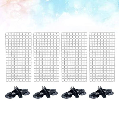 2sets Aquarium Divider Lattice Plate for Betta Tank Suction Cup Cut Splice Fish Tank Separator for Breeding Random Color