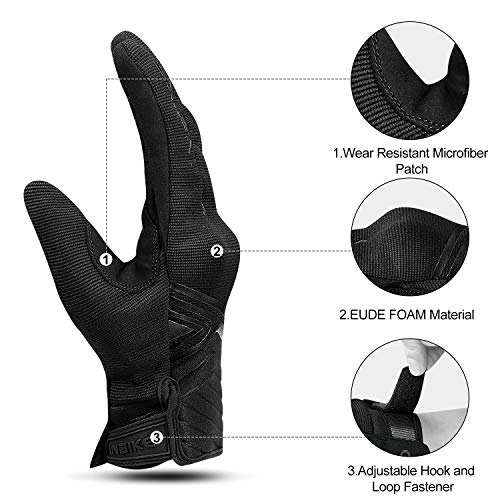 INBIKE Motorcycle Gloves Breathable Mesh Touchscreen Hard Knuckles - color: Black, size: Small