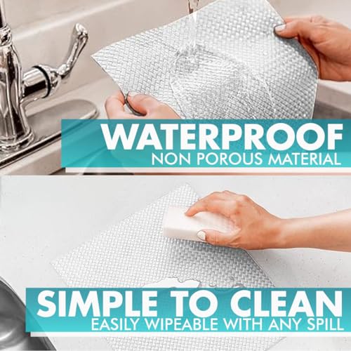 Kitchen Drawer Liners Shelf Liners for Kitchen Cabinets - Truly Non Slip, Non Adhesive Kitchen Cupboard Liners - Easy Cut/Fit, Protect Any Shelves, Wardrobe, Bathroom Surfaces (White, 30 x 600cm) - color: White, size: 11.8"W x 236.2"L
