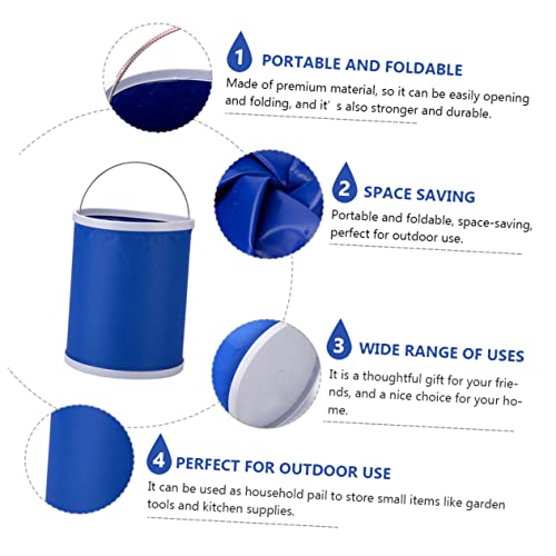 ABOOFAN 11L Portable Folding Water Bucket Multi-Functional Collapsible Outdoor Container for Car Washing Fishing and Camping Space-Saving Design Handle