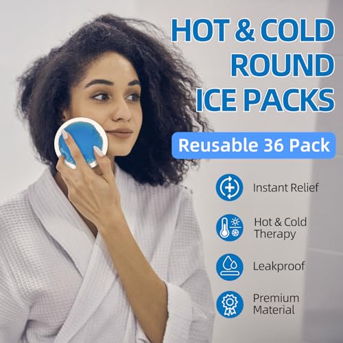 Tutmyrea Reusable Ice Packs for Injuries - 36 Soft Small Cold Compresses for Kids, Pain Relief, Eyes, Wisdom Teeth, Face, Breast, Allergies, Small Wounds - size: 36 Count (Pack of 1)