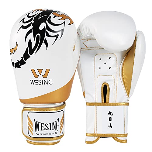 Wesing Kids Boxing Gloves for Boys&Girls 6oz Boxing Gloves for Children 5-12 Boxing Training Gloves for Men&Women 10oz Sparring Punching Gloves for Punching Bag, Kickboxing, Muay Thai, MMA - color: white, size: 10 oz