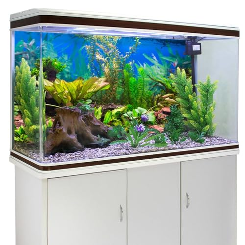AWERT 30x12 inches Aquarium Background Aquatic Plant River Bed & Lake Fish Tank Background Vinyl - size: 30x12in/75x30cm