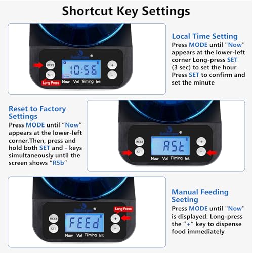 fishkeeper Automatic Fish Feeder for Aquarium - 2025 Upgraded Rechargeable and Precision Fish Feeder Auto Dispenser for Betta Fish & Turtle, Moisture & Proof Vacation Self Feeding(Memory Function)