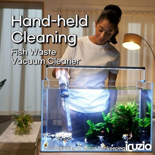 Aquarium Cleaner 2-in-1 – Small V2 (7–10.6 in Water Depth) | Air Pump Powered | Removes Debris on Top of the Substrate | Reduces Floating Fine Particles - size: Small V2