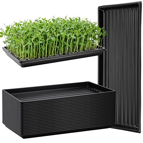 20 Pack 1020 Seed Starting Tray Heavy Duty Plant Growing Flat Seedling for 72/128 Cell Plug Plant Nursery Tray No Hole Germination Transplant for Microgreens Gardening Greenhouse (L)