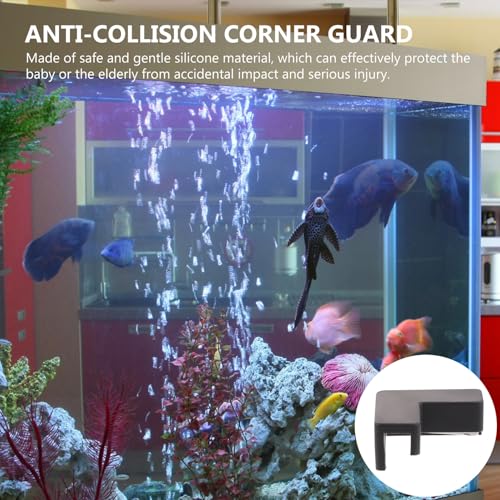HANABASS 6pcs Silicone Fish Tank Corner Guards Black Medium Anti-Collision Protection Bumper for Aquarium and Pet Carrier Safety Edge Covers