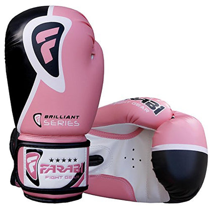 Farabi Pro Fighter Boxing Gloves Sparring Gym Bag Punching Focus Pad Mitts - color: Pink, size: 14Oz