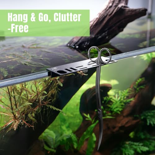 LINLAN 9.8-inch Wave Curve Aquascaping Scissors, Full Chamfer Smooth Design, Polished Mirror, Professional Dutch Style Aquascape Shears, for Layered Forming & Trimming Plants at Any Angle - size: Mirror Silver