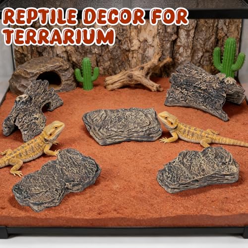 6 Pcs Diorama Rocks Artificial Tree Stump Miniature Stone for Diorama Supplies Micro Train Landscape Mini Garden Figurines Fish Tank Decor Cave Terrarium