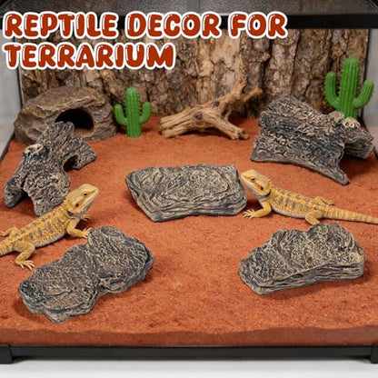 6 Pcs Diorama Rocks Artificial Tree Stump Miniature Stone for Diorama Supplies Micro Train Landscape Mini Garden Figurines Fish Tank Decor Cave Terrarium