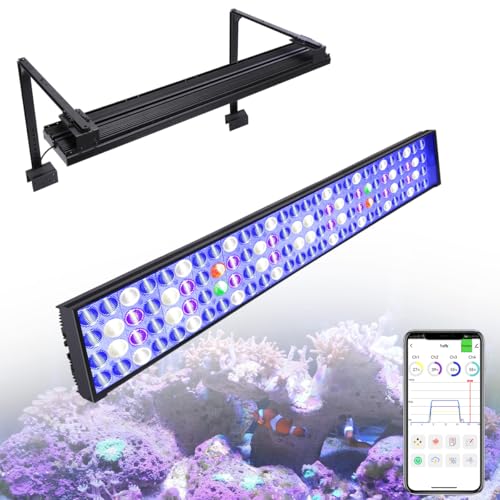 H75 Reef Aquarium Fish Light Full Spectrum Coral Light for 36inch 3ft 90CM Marine Fish Tank Lamp, Smart-APP Control