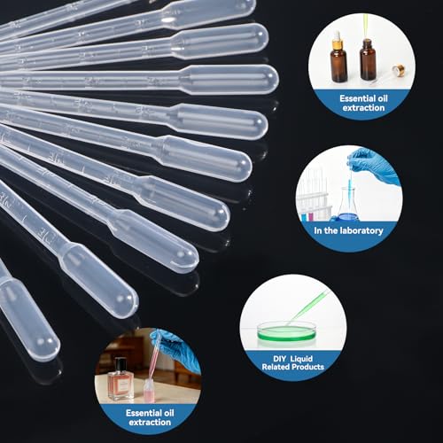 Dropper Pipettes - Disposable Pipettes Dropper for Accurate Liquid Transfer, Perfect for Essential Oils, Resin, Crafts, Labs - Plastic Pipette 20PCS
