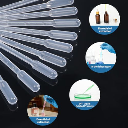 Dropper Pipettes - Disposable Pipettes Dropper for Accurate Liquid Transfer, Perfect for Essential Oils, Resin, Crafts, Labs - Plastic Pipette 20PCS