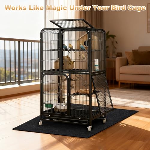 39x39 Inch Bird Cage Floor Mat, Under Pet Cage Mat for Large Bird Cage, Dog Kennels, Absorbent/Waterproof and Non Slip Felt Mat, Protect the Floor, and Easy to Clean