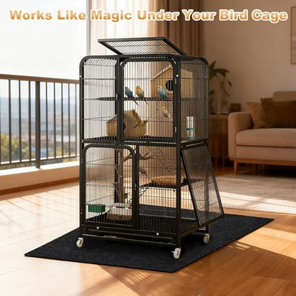 39x39 Inch Bird Cage Floor Mat, Under Pet Cage Mat for Large Bird Cage, Dog Kennels, Absorbent/Waterproof and Non Slip Felt Mat, Protect the Floor, and Easy to Clean