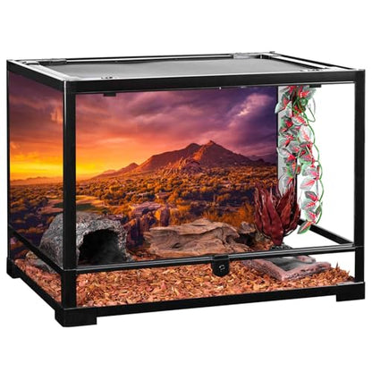 AWERT 72x16 inches Sun and Desert Terrarium Background Mountain Oasis Gobi Reptile Habitat Background Vinyl
