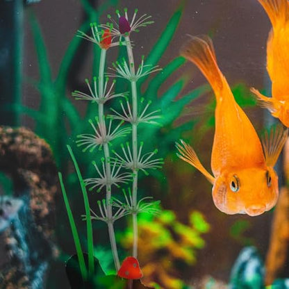 Uonlytech Luminous Green Aquarium Water Grass Artificial Underwater Plant Silicone Fish Tank Landscape Prop for Freshwater Aquariums Decor