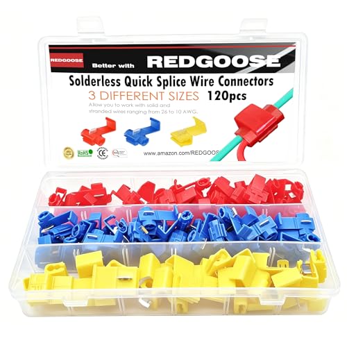 120PCS Solderless Quick Splice Wire Connectors, 22-10 AWG Electrical Wire Connector,Terminals Assortment Kit