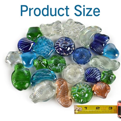 Glass Pebbles for Decorative 1LB, Flat Marbles Glass Beads Stone for Floral Arrangements Vases Gem Aquarium Pebbles Vase Filler Decor