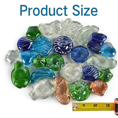 Glass Pebbles for Decorative 1LB, Flat Marbles Glass Beads Stone for Floral Arrangements Vases Gem Aquarium Pebbles Vase Filler Decor