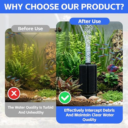3 Pack Bio Sponge Filter for Aquarium – Up to 20 Gallons, Ideal for Betta, Fry, Shrimp & Small Fish