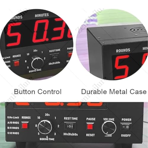 Professional Boxing Interval Timer,Gymnastics Interval Timer with LED Display,Adjustable Volume Button Knob,Cycle Repetitions for Home Gym Kickboxing Training (Red) Blue - color: Blue