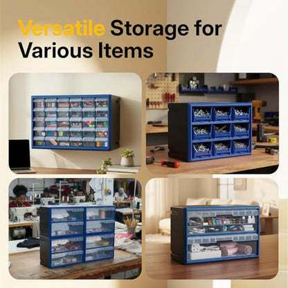 NORTHSKY 30-Drawer Plastic Storage Drawers, Small Parts Organizer, Stackable Teacher Toolbox for Hardware, Screws, Nuts & Bolts, Stickers, Beads, Building Bricks, Garage Storage，14.17 × 7.09 × 9.45 - size: 30 Drawer