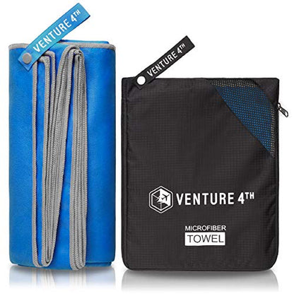 VENTURE 4TH Quick Dry Travel Towel, Ultra Soft Microfiber - 3 Sizes - color: Navy Gray, size: 40.00" x 21.00"