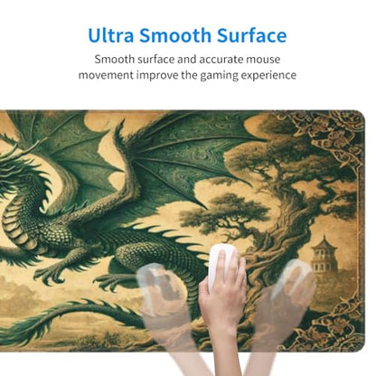 Dragon Mouse Pad XL Large Mousepad Non Slip Rubber Base Desk Mat for Laptop Computer Gaming 31.5" X 12" - color: Dragon