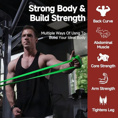 Pull Up Assistance Bands, Heavy Duty Exercise Bands for Working Out - color: yellow+red+black+purple+green