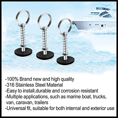 Marine Hatch Cover Pull Handle with Spring Hidden Pin Button for Fishing Boat Yacht ， Stainless-Steel 316 Hatch Cover Pull Lifter & Rubber Gasket and Spring - style: Diameter: 6.3mm