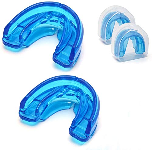 Coolrunner Double Braces Mouth Guard, Youth Sports Athletic Mouth Guards | Mouthguard for Upper and Lower Teeth Protection Required for Youth, Teenager and Adults (Blue) (Blue)