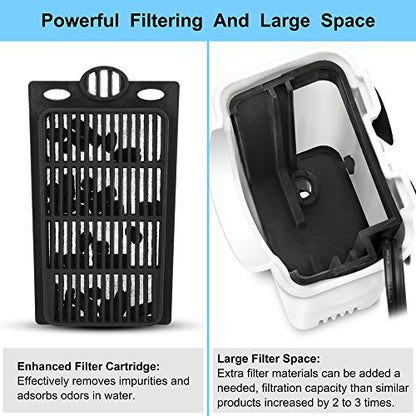 Aquarium Power Filter In-Tank Ultra Silent Small Fish Tank Filter 3W For Aquarium 1 to 10 Gallon Tank, 1 Yr Warranty