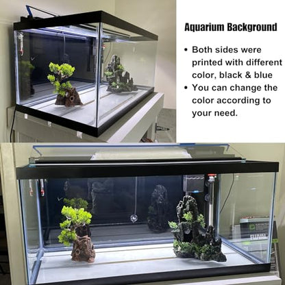 ELEBOX Aquarium Background Blue Black Fish Tank Background Wallpaper Double-Sided Aquarium Backing, Aquarium Decorations for 10 Gallon Aquarium 11.8" x 16.5" - size: 11.8" H x 16.5" L