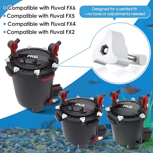 6 Pack Replacement Parts Compatible with Fluval Canister Filters, Lid Fastener Compatible with Fluval FX6 FX5 FX2 FX4, Secure Fit and Long Lasting