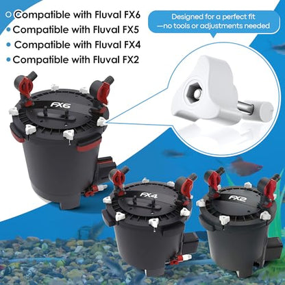 6 Pack Replacement Parts Compatible with Fluval Canister Filters, Lid Fastener Compatible with Fluval FX6 FX5 FX2 FX4, Secure Fit and Long Lasting